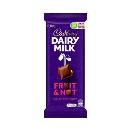 Cadbury Dairy Milk Fruit & Nut 180Gm