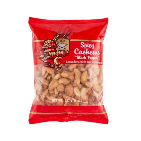 Deep Black Pepper Cashews 8 Oz