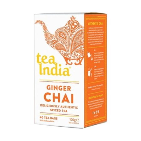 Tea India Ginger Chai 80 Tea Bags